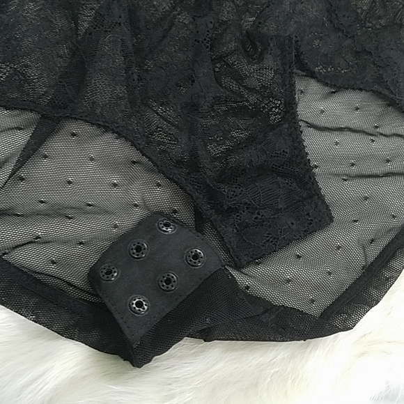 Leila Lynn Black Lace Lingerie Bodysuit M - Picture 5 of 7